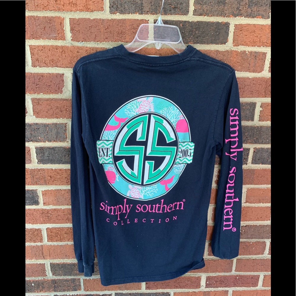 Women’s Simply Southern Navy long sleeve T shirt S